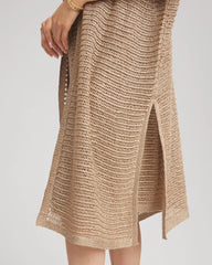 Chico's Crochet-Knit Sequins Ruana CAFE AROMA
