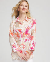 Chico's No Iron™ Tropical Floral Linen Shirt CRUSHED BERRIES