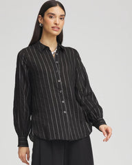 Chico's Classic Soft Button-front Blouse BLACK