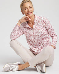 Chico's Zenergy® UPF Printed Zip-Front Pullover ROSE SMOKE