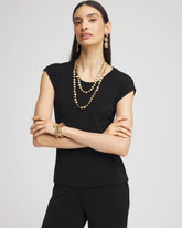 Chico's Travelers™ Cap-Sleeve Top TRAVELERS BLACK