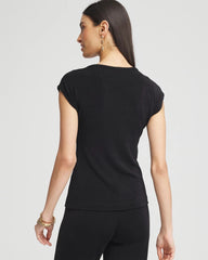 Chico's Travelers™ Cap-Sleeve Top TRAVELERS BLACK
