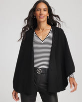Chico's Crepe Open-Front Ruana BLACK