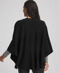 Chico's Crepe Open-Front Ruana BLACK