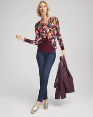 Chico's Touch of Cool™ Paisley Cowl Neck Tee DEEP CHIANTI