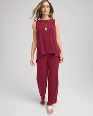 Chico's Travelers™ Knit High-Low Hem Top RUSSET RED