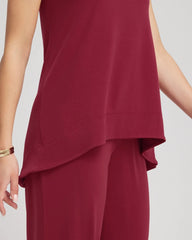 Chico's Travelers™ Knit High-Low Hem Top RUSSET RED