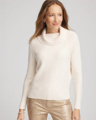 Chico's Ribbed Cowlneck Sweater ENGLISH CREAM