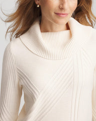 Chico's Ribbed Cowlneck Sweater ENGLISH CREAM