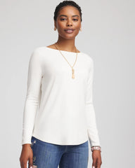 Chico's Ella Bateau Pullover Sweater ECRU
