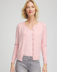 Chico's Crewneck Cardigan BLUSHED