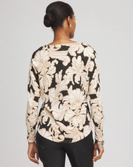Chico's Ella Metallic V-Neck Sweater PURPLE ROYALE