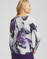 Chico's Ella V-Neck Pullover Sweater PURPLE ELIXIR