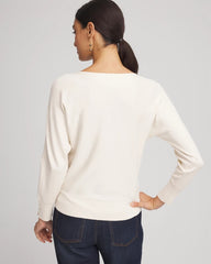 Chico's Ella Boatneck Pullover Sweater ENGLISH CREAM