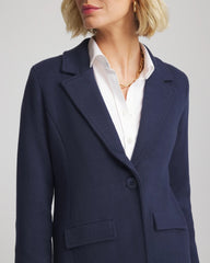 Chico's Single-Breasted Sweater Blazer PASSPORT BLUE