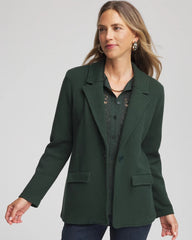 Chico's Single-Breasted Sweater Blazer DARKEST SPRUCE