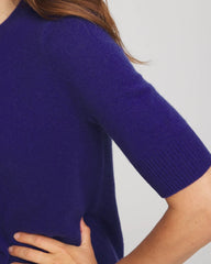 Chico's Crewneck Cashmere Pullover Sweater COBALT