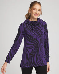 Chico's Zenergy® Soft Zebra Tunic PURPLE ELIXIR