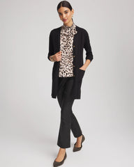 Chico's Ella Pocketed Cardigan Sweater BLACK