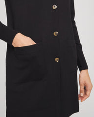 Chico's Ella Pocketed Cardigan Sweater BLACK