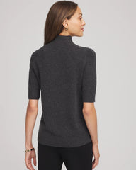 Chico's Cashmere Elbow-Sleeve Sweater DARK GREY