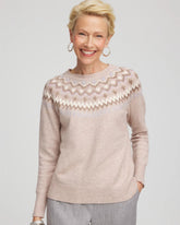 Chico's Fair Isle Sweater BIRCH BARK
