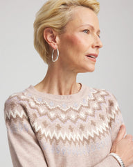 Chico's Fair Isle Sweater BIRCH BARK