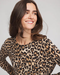 Chico's Cashmere Animal Long-Sleeve Pullover Sweater CAMEL