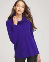 Chico's Cowlneck Cashmere Pullover Tunic COBALT