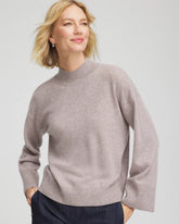 Chico's Cashmere Mockneck Sweater TAUPE HEATHER