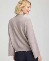Chico's Cashmere Mockneck Sweater TAUPE HEATHER