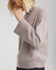 Chico's Cashmere Mockneck Sweater TAUPE HEATHER
