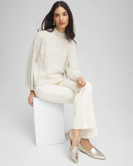 Chico's Cashmere Mockneck Sweater LIGHT GRAY