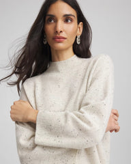 Chico's Cashmere Mockneck Sweater LIGHT GRAY