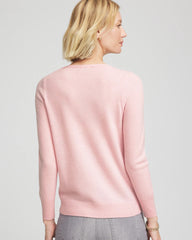 Chico's Relaxed V-Neck Cashmere Sweater BLUSHED