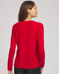 Chico's Crewneck Cashmere Pullover Sweater RED