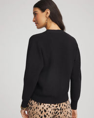 Chico's Relaxed-Fit Button-Front Cardigan BLACK