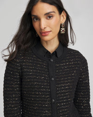 Chico's Shine Cropped Cardigan BLACK