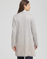 Chico's Metallic Herringbone Cardigan GRAY