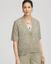 Chico's Short Button-down Cardigan WASHED SAGE