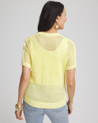 Chico's Dolman Sleeved Sweater Tee BRIGHT YELLOW