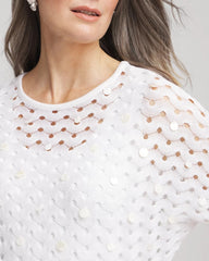 Chico's Dolman Pointelle Sweater ALABASTER