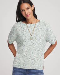 Chico's Textured Dolman Pullover Sweater BLUE MENTHE