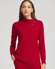 Chico's Zenergy® Luxe Envelope Neck Sweater CARMINE RED