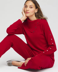 Chico's Zenergy® Luxe Envelope Neck Sweater CARMINE RED