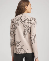 Chico's Ella Mockneck Printed Sweater SMOKEY TAUPE