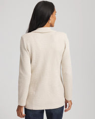 Chico's Metallic Rhinestone Sweater Blazer ENGLISH CREAM