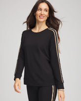 Chico's Zenergy® Lattice-Trim Pullover Top BLACK