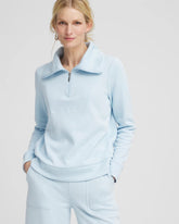 Chico's Zenergy® Beach Slub Half-Zip Pullover Top CRYSTAL SPRINGS