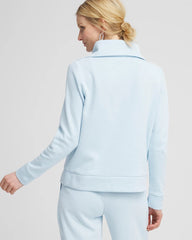 Chico's Zenergy® Beach Slub Half-Zip Pullover Top CRYSTAL SPRINGS